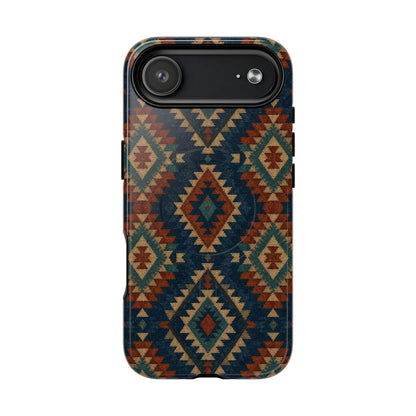 Navy Aztec Magnetic Case