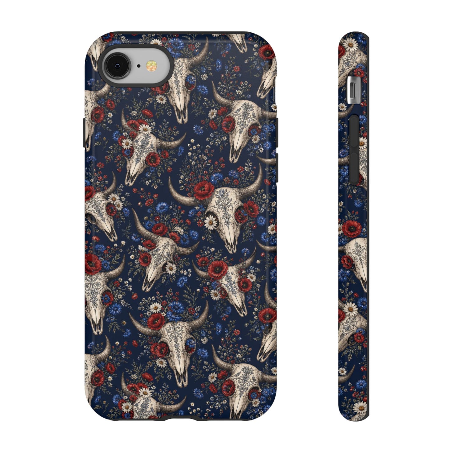 Patriotic Floral Skulls Tough Case