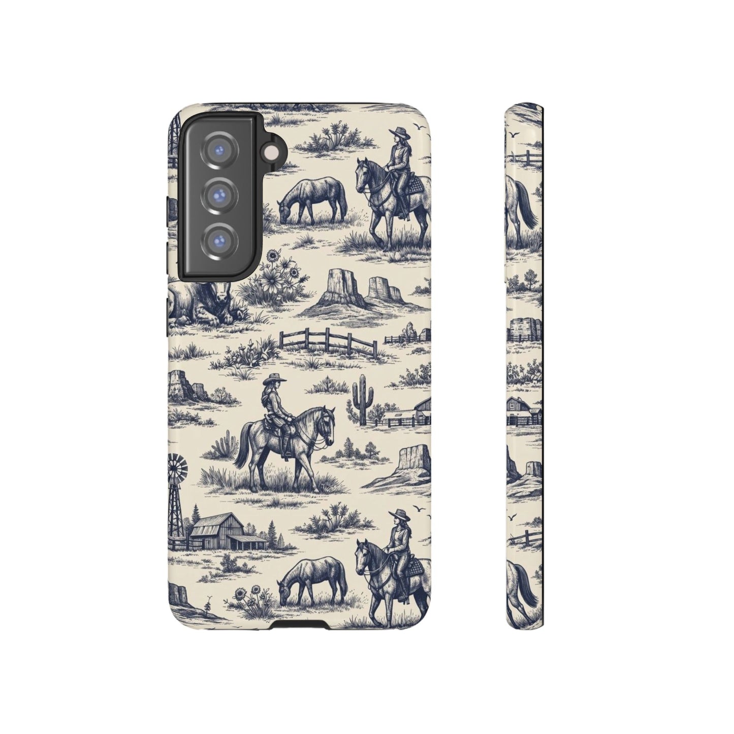 Western Toile Navy Tough Case