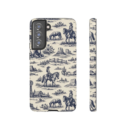 Western Toile Navy Tough Case