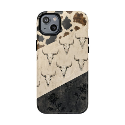 Bull Skull Rose Magnetic Case