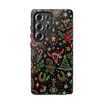Neon Christmas Skulls Tough Case
