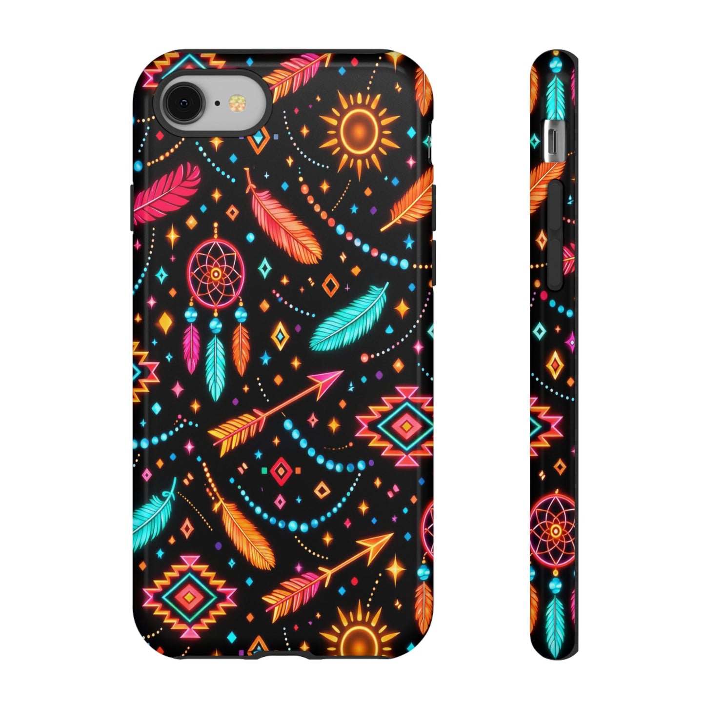 Neon Aztec Feather Tough Case