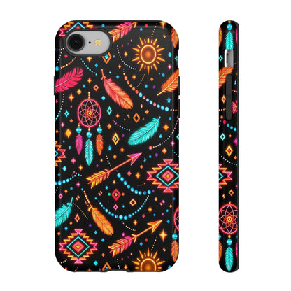 Neon Aztec Feather Tough Case