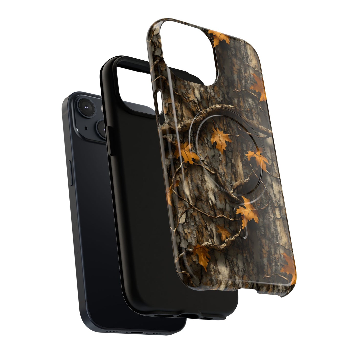 Orange Leaf Tree Camo Magnetic Case