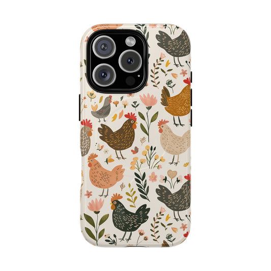 Floral Chickens Magnetic Case