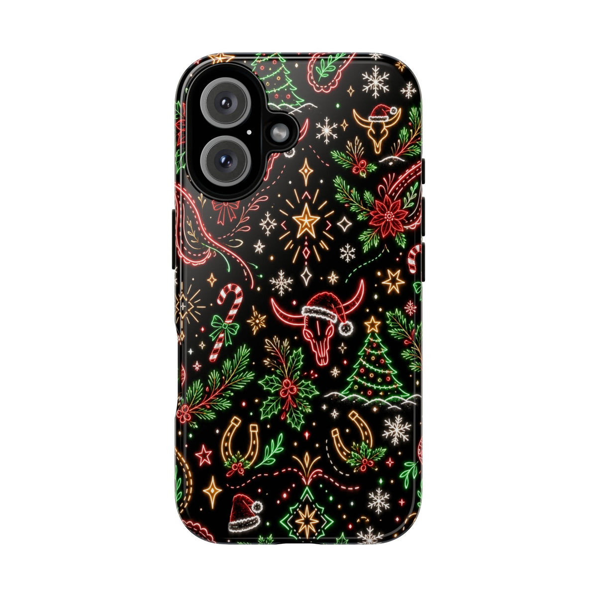 Neon Christmas Skulls Tough Case