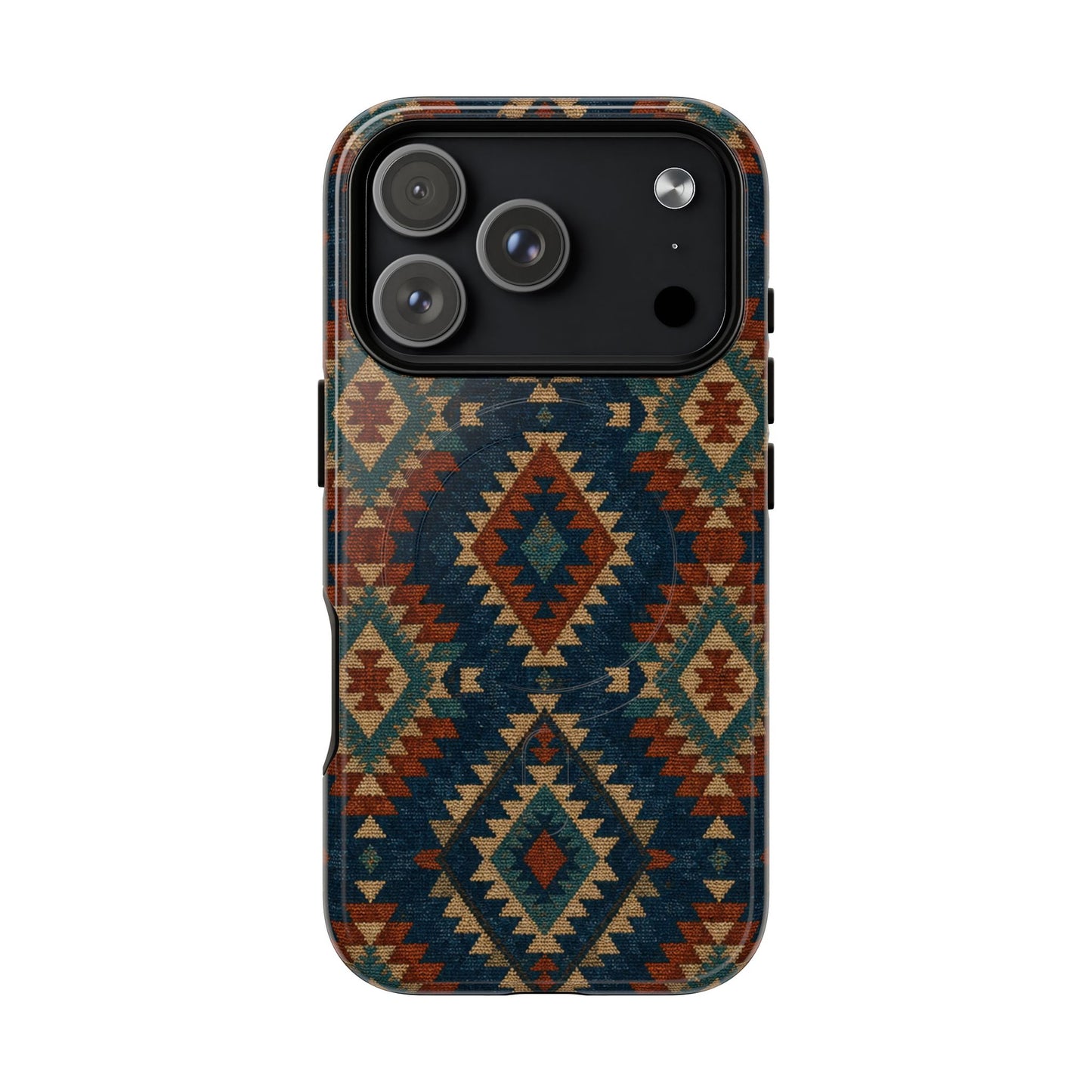 Navy Aztec Magnetic Case