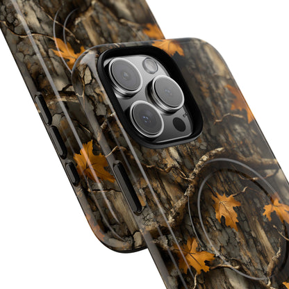 Orange Leaf Tree Camo Magnetic Case