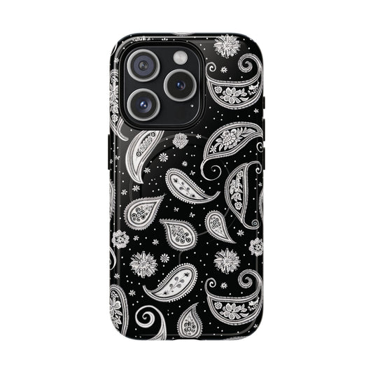 Black White Paisley Magnetic Case