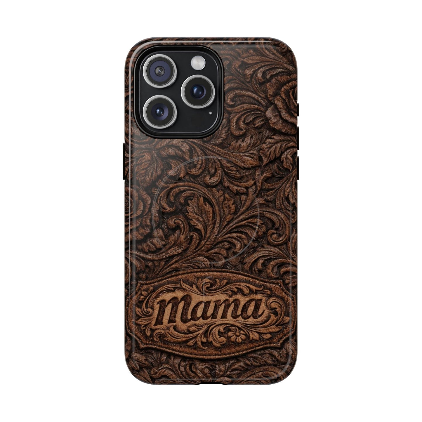 Carved Floral Mama Magnetic Case