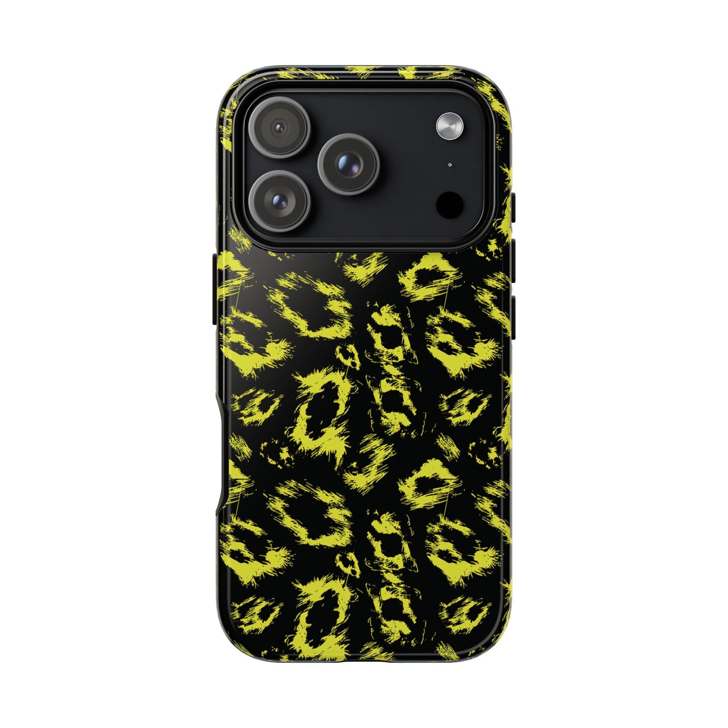Neon Yellow Leopard Tough Phone Case