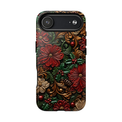 Tooled Christmas Blooms Magnetic Case