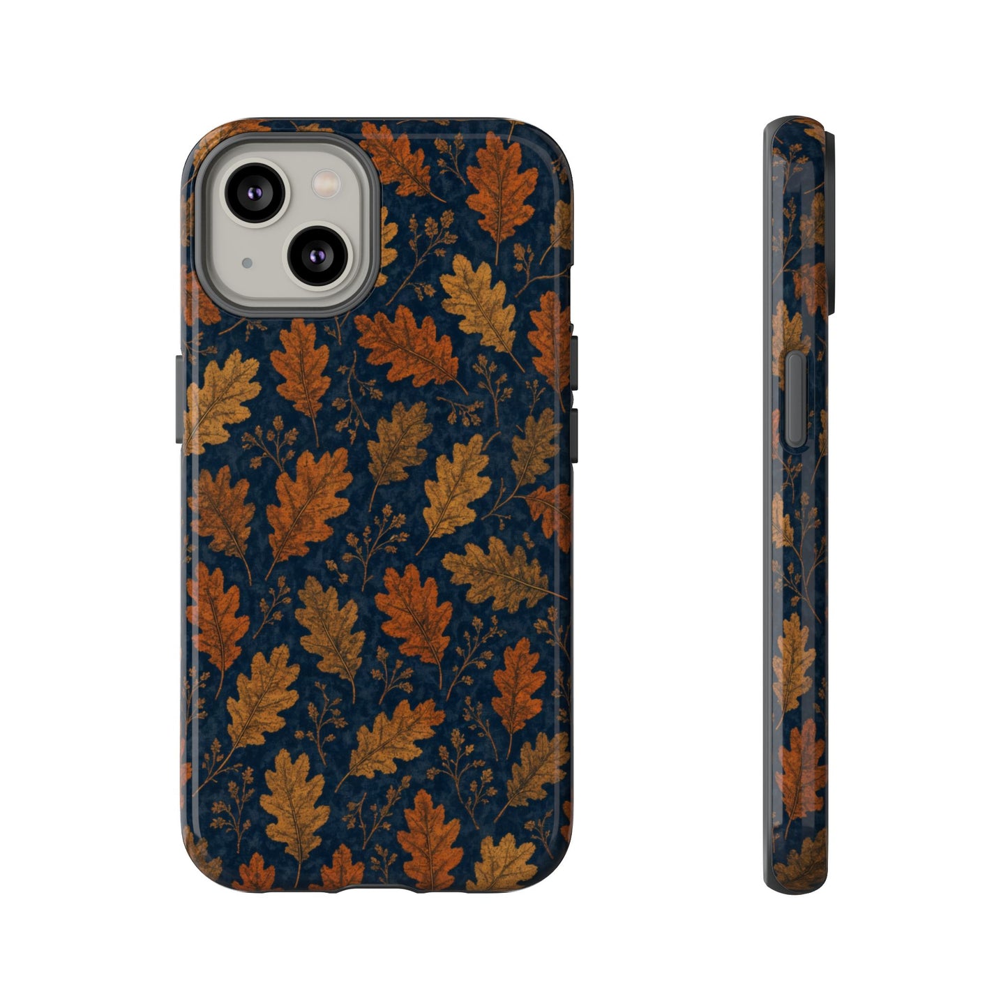 Navy Autumn Leaves Tough Case