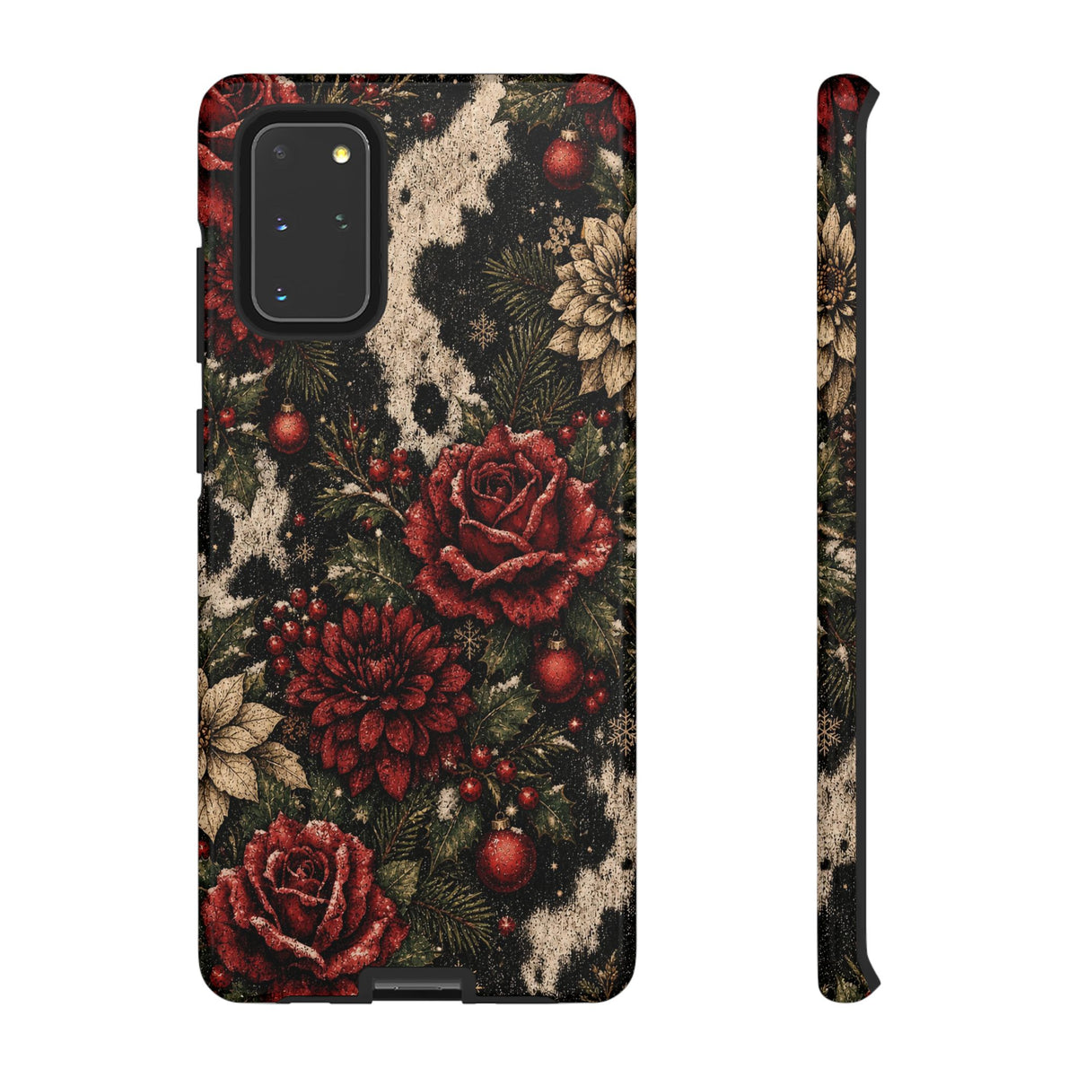 Cowhide Christmas Roses Tough Case