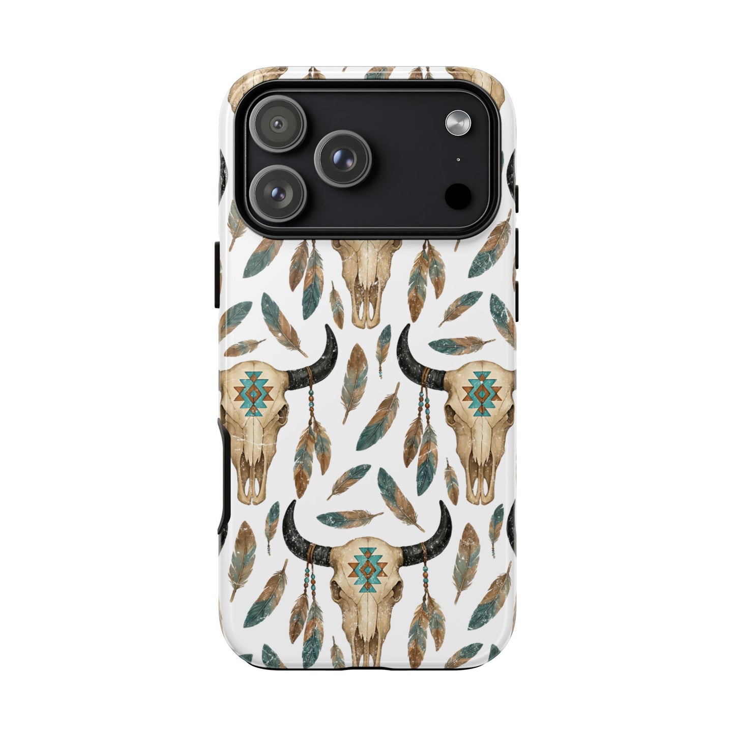 Aztec Feather Skull Tough Case
