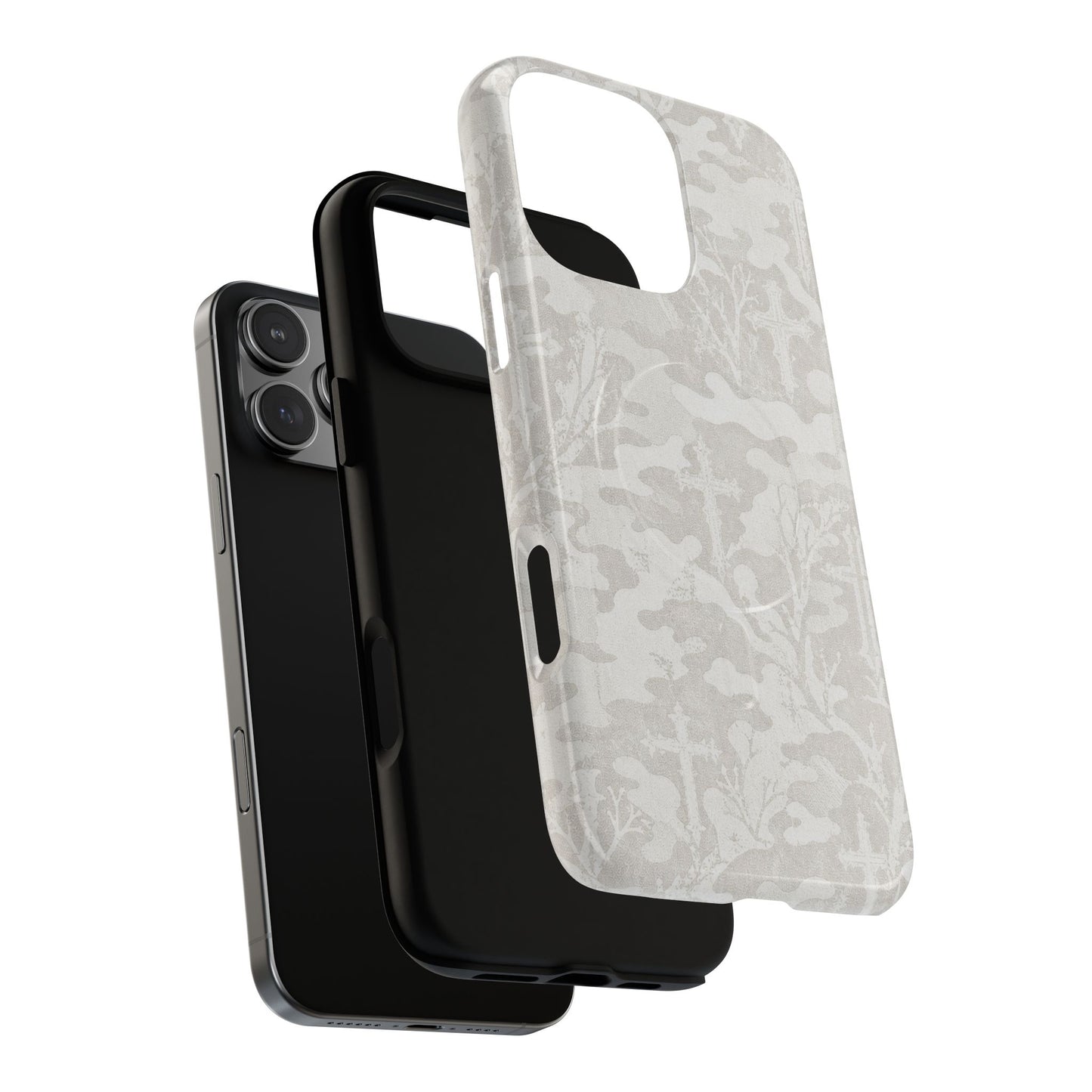 White Camo Cross Magnetic Case