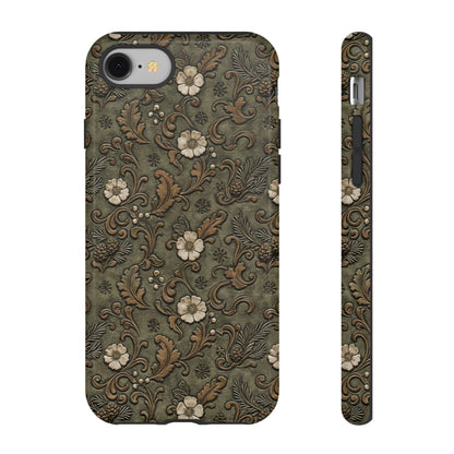 Sage Tooled Roses Tough Case