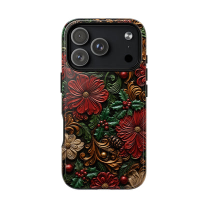 Tooled Christmas Blooms Magnetic Case
