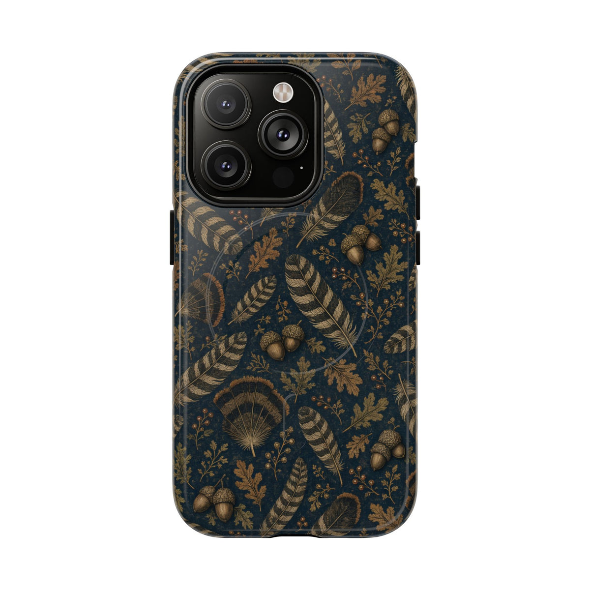 Navy Feathers Magnetic Case