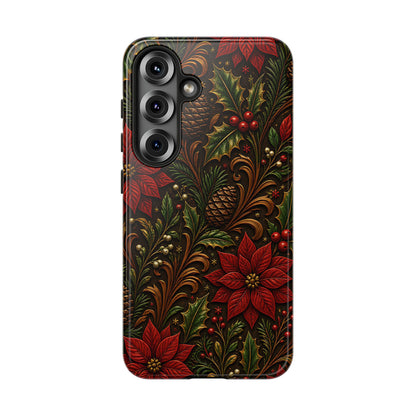 Carved Christmas Holly Tough Case