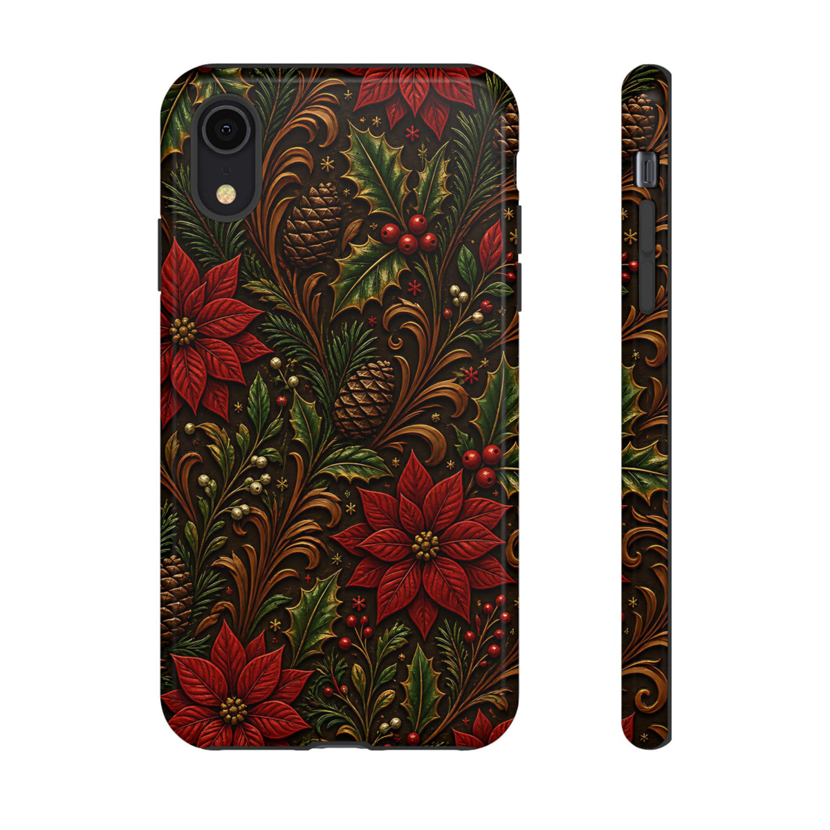 Carved Christmas Holly Tough Case