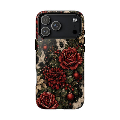 Cowhide Christmas Roses Magnetic Case