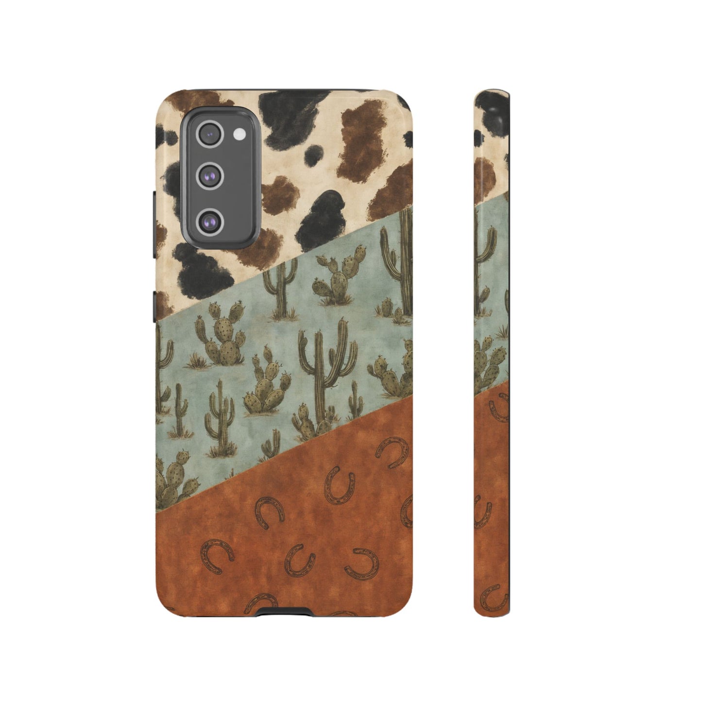 Cowhide Turquoise Cactus Tough Case