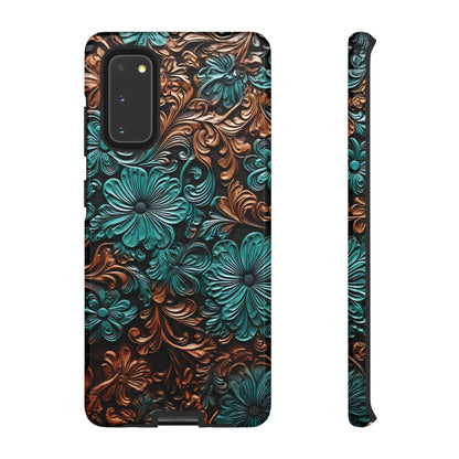 Faux Tooled Floral Tough Case