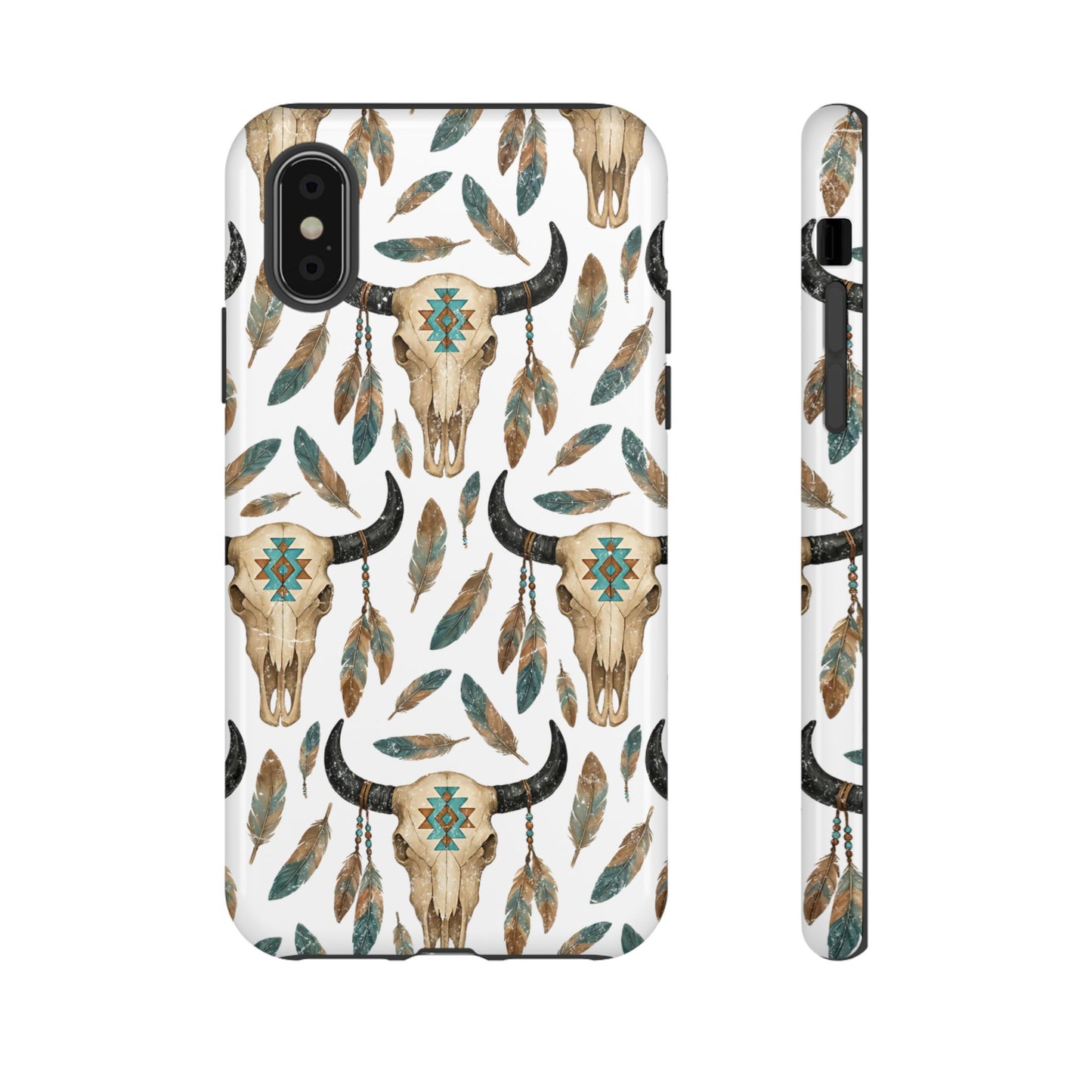 Aztec Feather Skull Tough Case