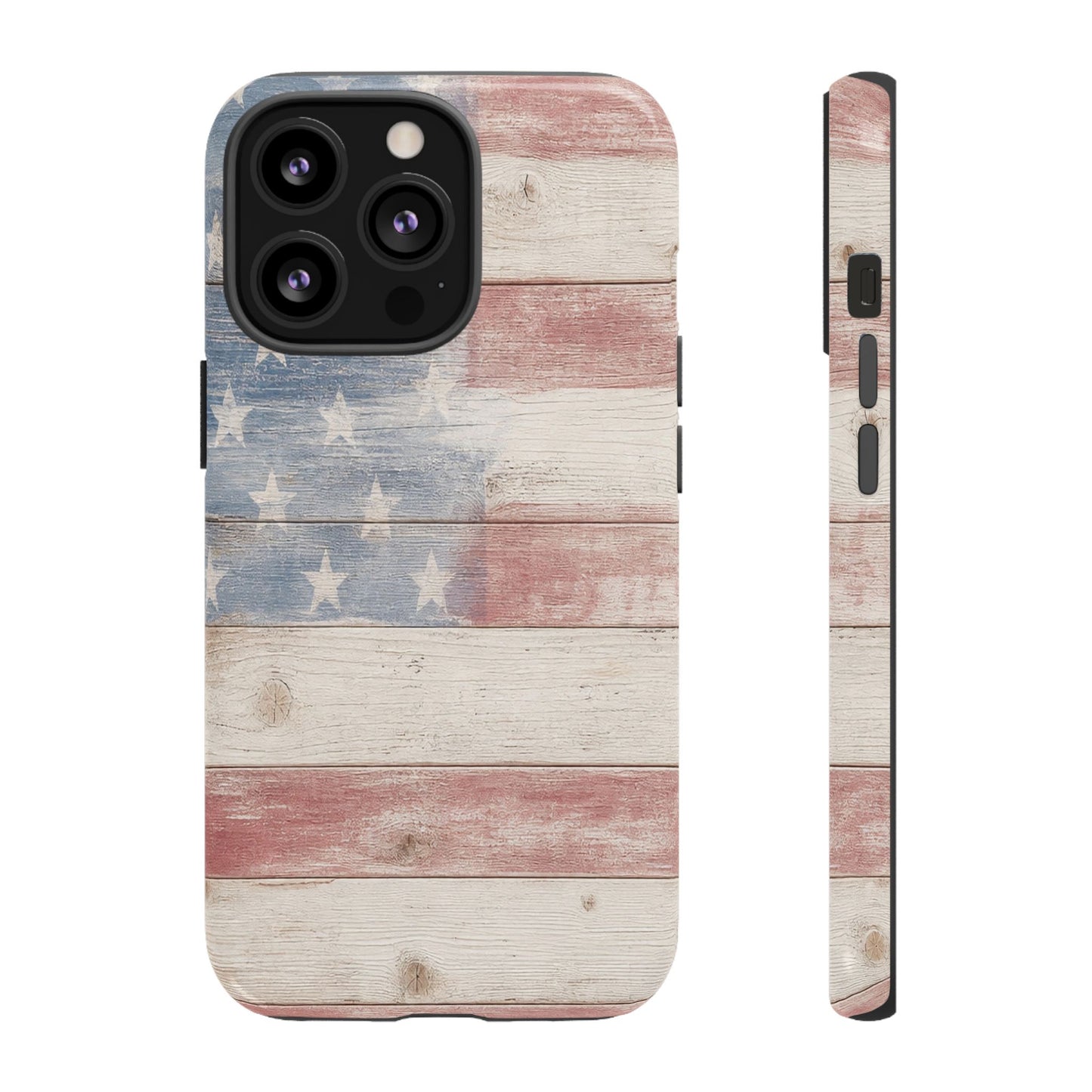 White Wood Flag Tough Case