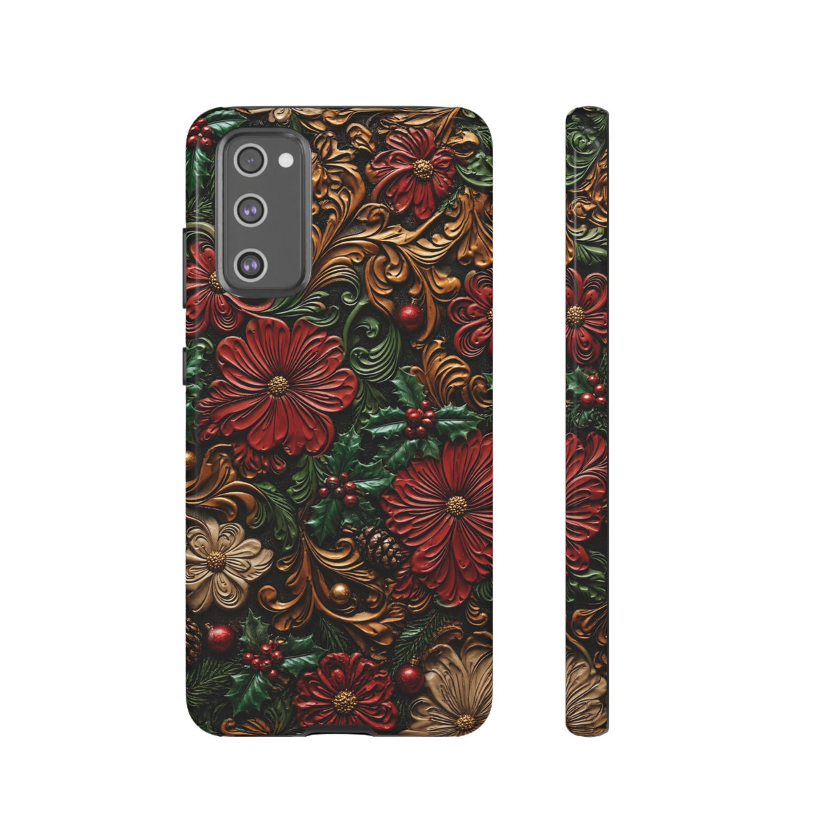 Tooled Christmas Blooms Tough Case