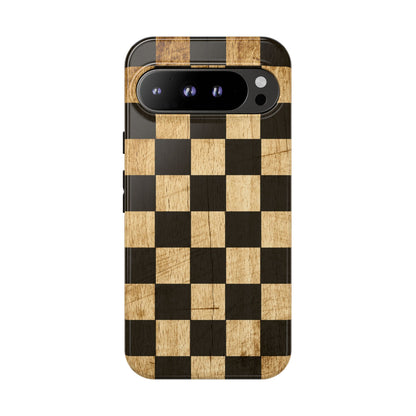 Checkered Rustic Wood Tough Phone Case