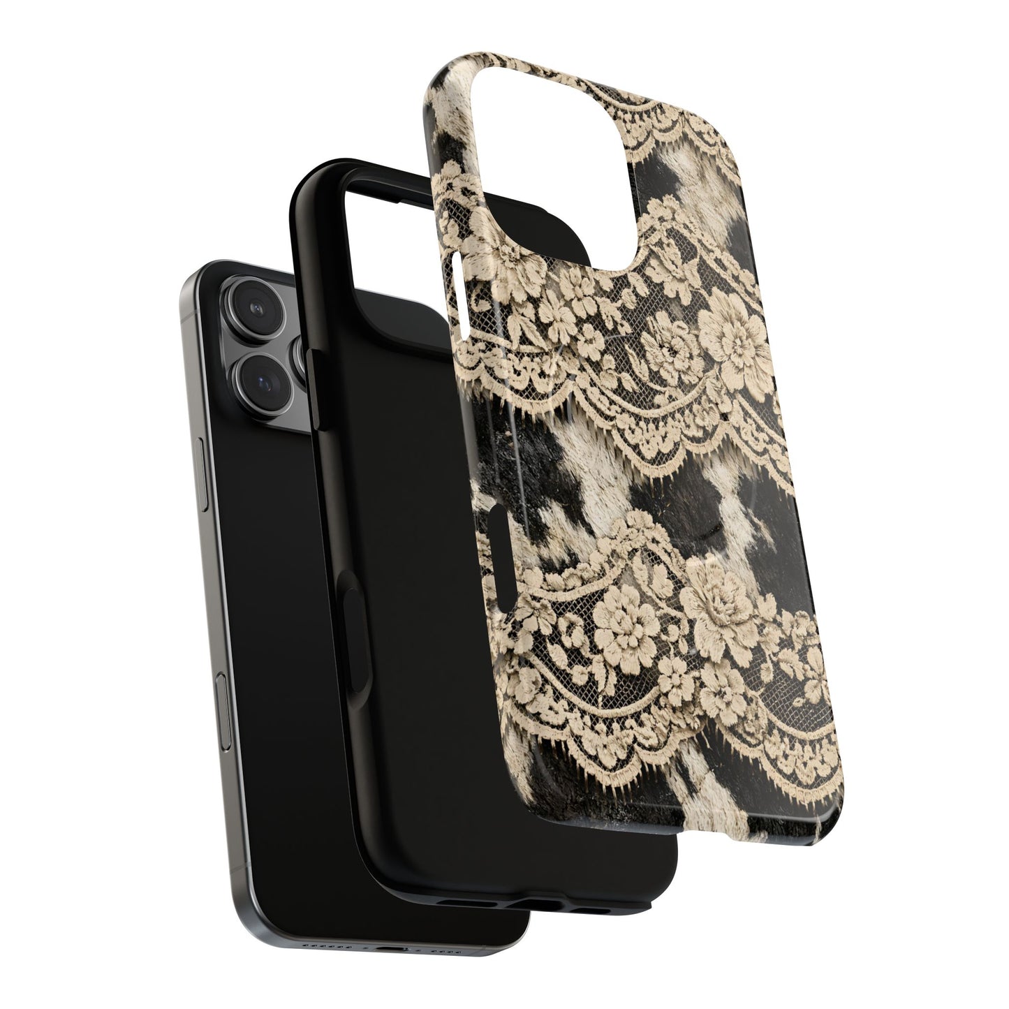 Cowhide Lace Magnetic Case