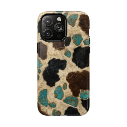 Turquoise Cowhide Magnetic Case