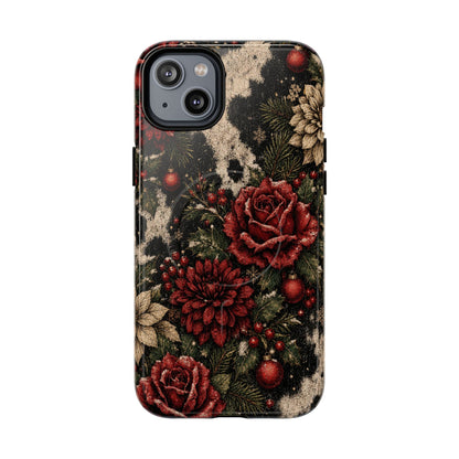 Cowhide Christmas Roses Magnetic Case