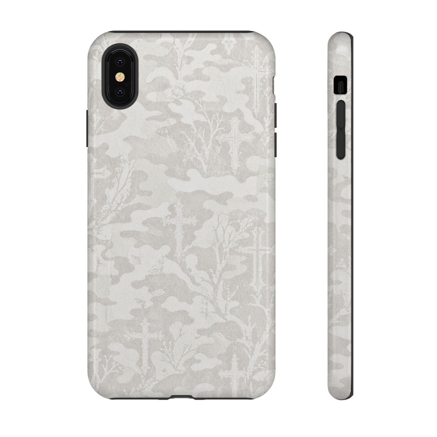 White Camo Cross Tough Case
