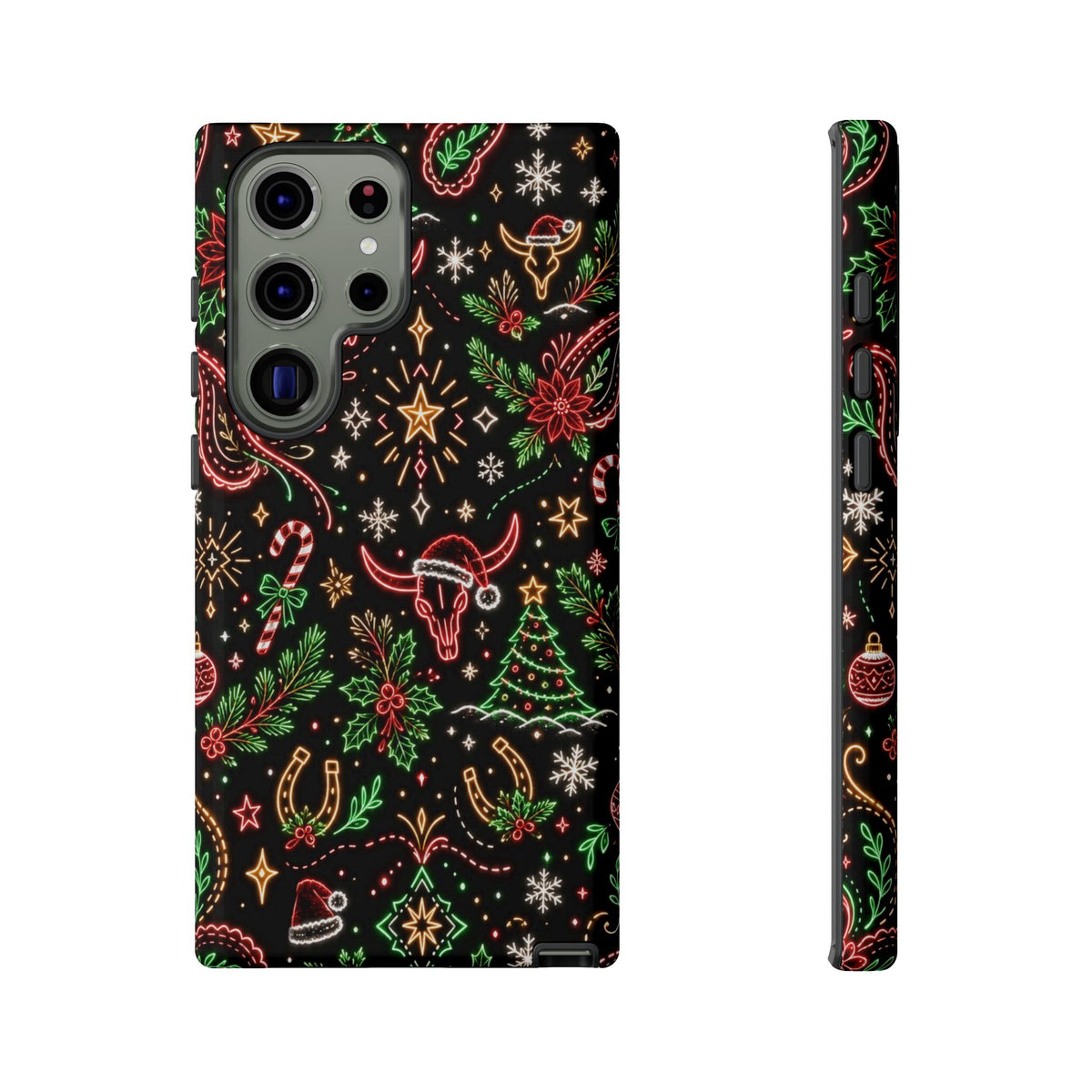 Neon Christmas Skulls Tough Case