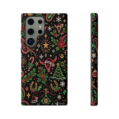 Neon Christmas Skulls Tough Case