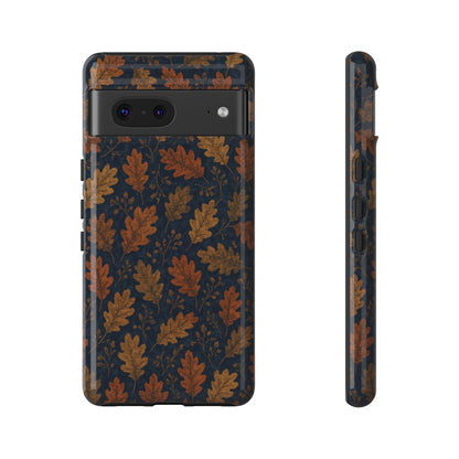Navy Autumn Leaves Tough Case