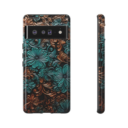 Faux Tooled Floral Tough Case