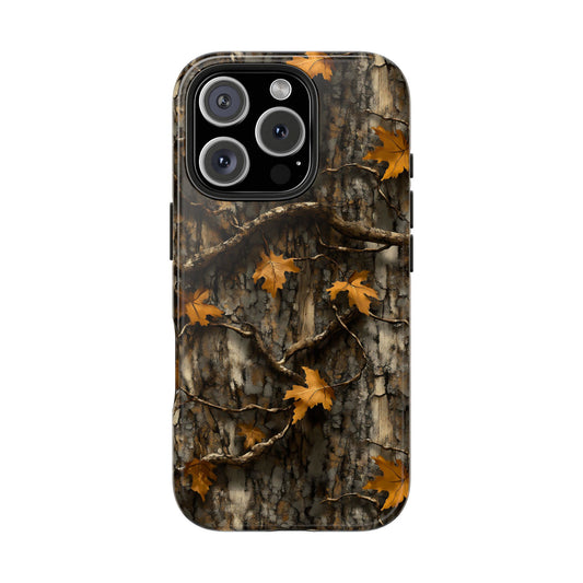 Orange Leaf Tree Camo Phone Case