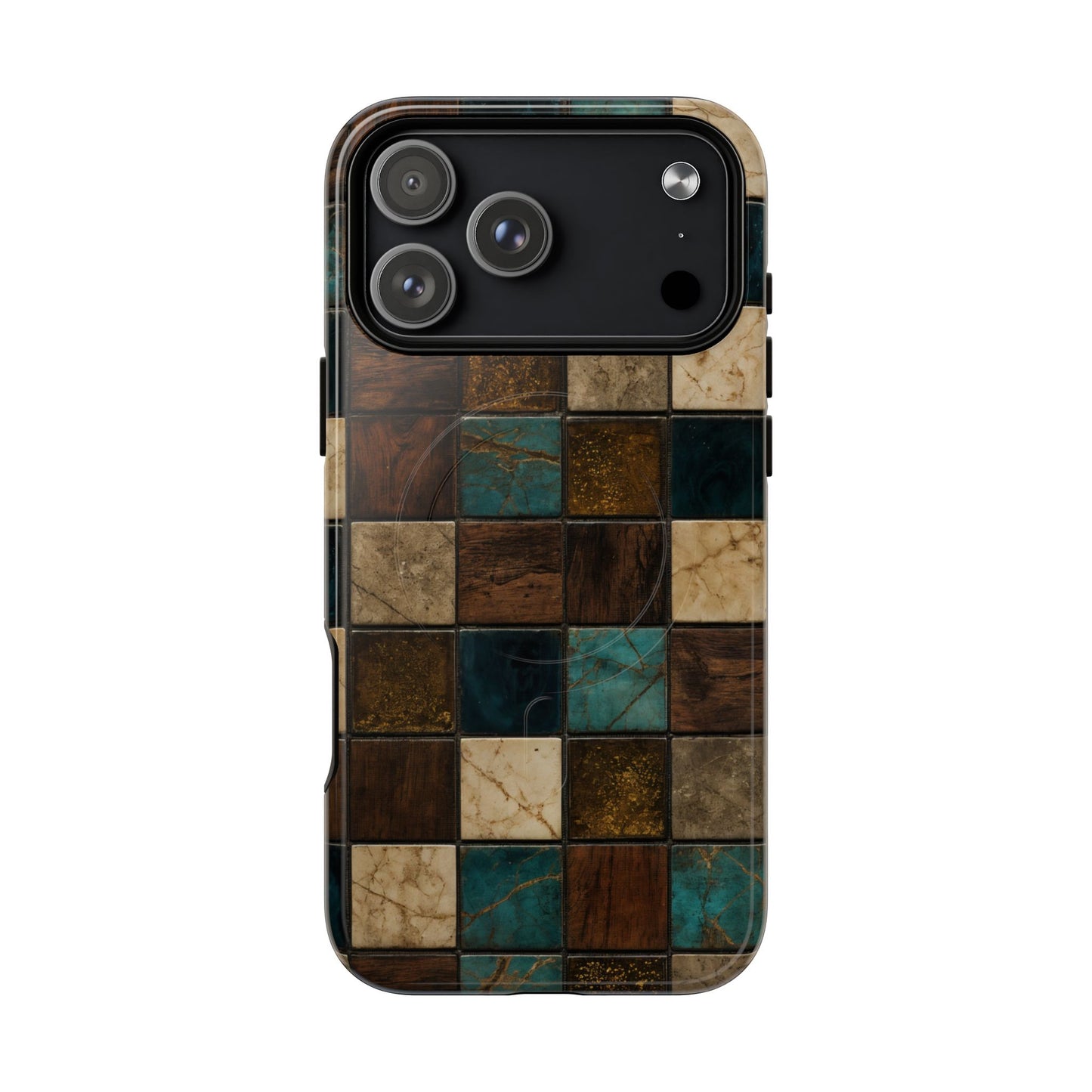 Teal Walnut Tile Magnetic Case