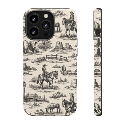 Western Toile Black Tough Case