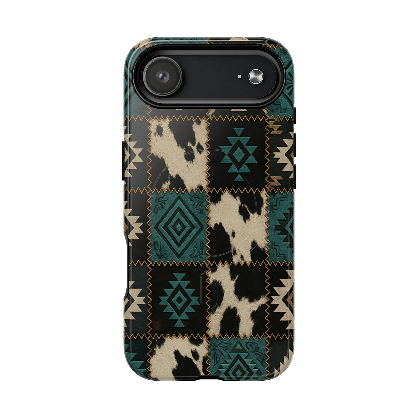 Turquiose Aztec Patchwork Magnetic Case