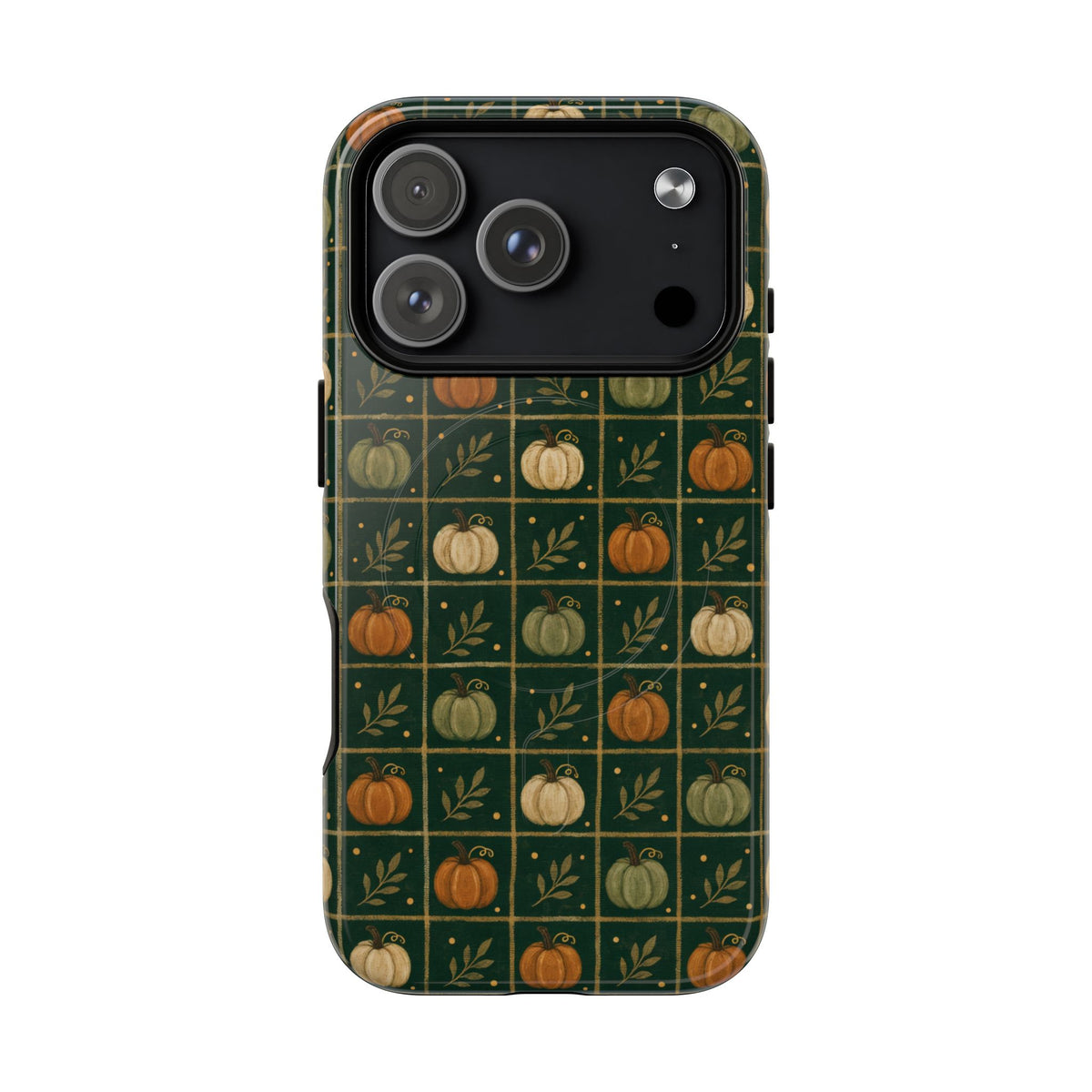 Green Pumpkin Check Magnetic Case