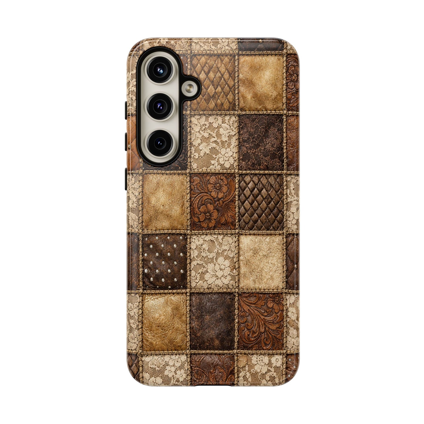 Leather Lace Patchwork Tough Case