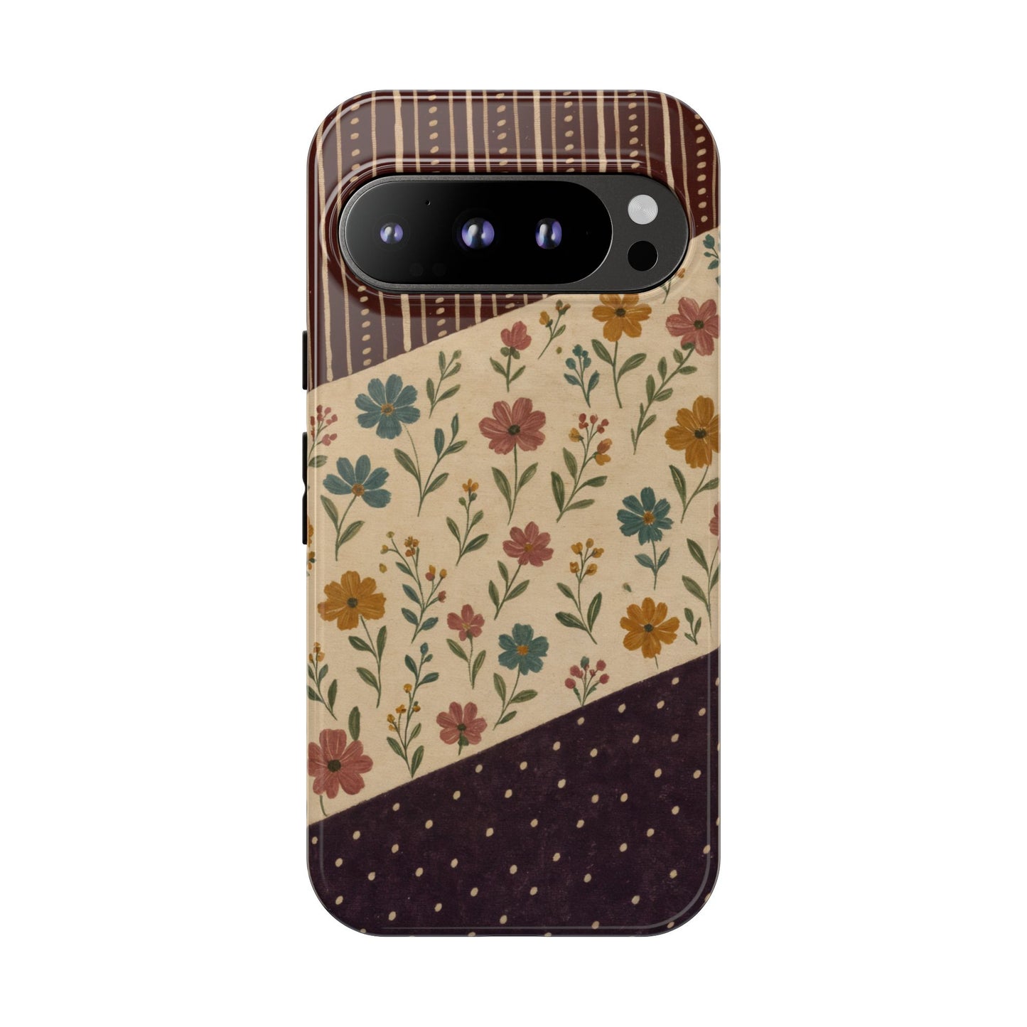 Fall Floral Stripe Tough Case