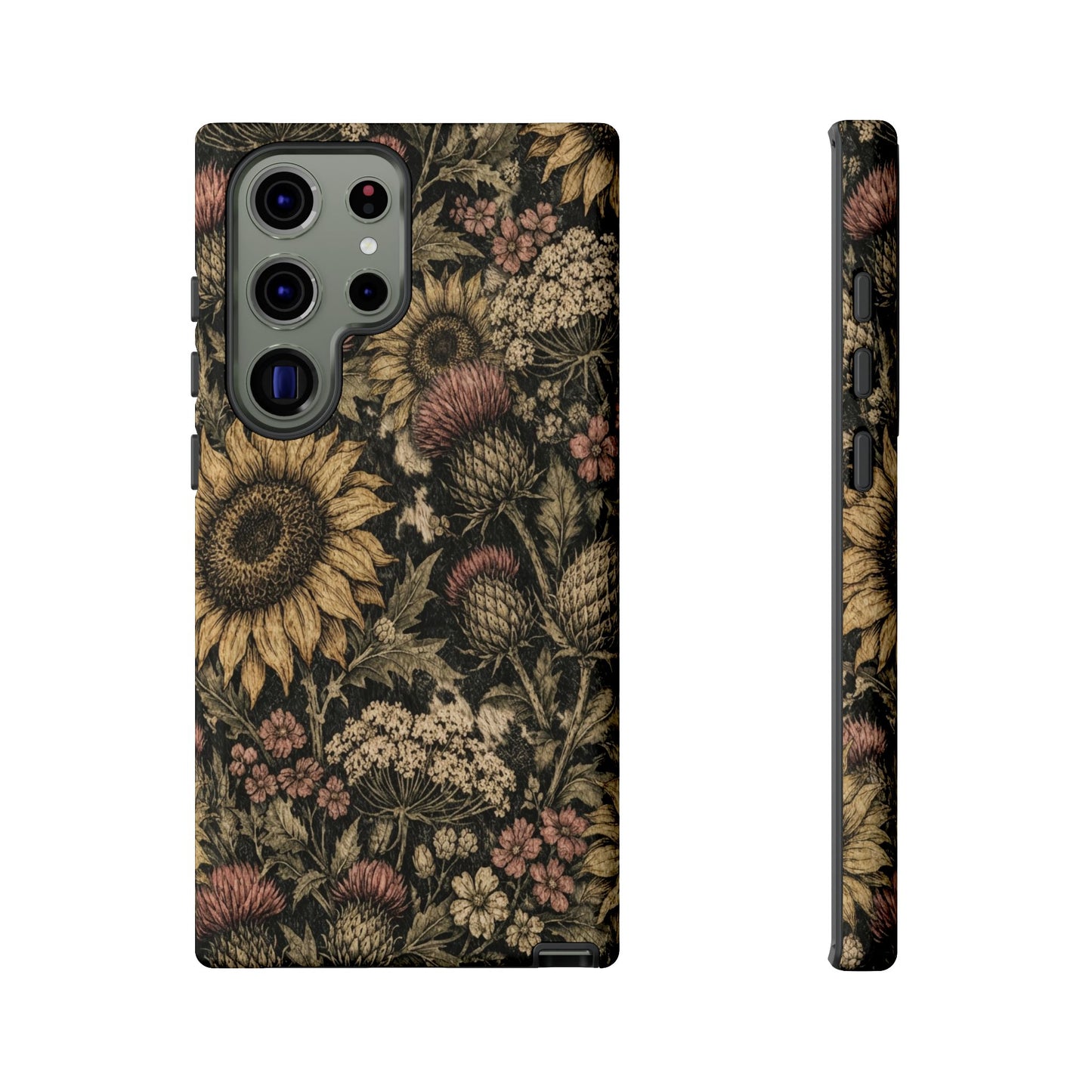 Cowhide Sunflower Thistles Tough Case