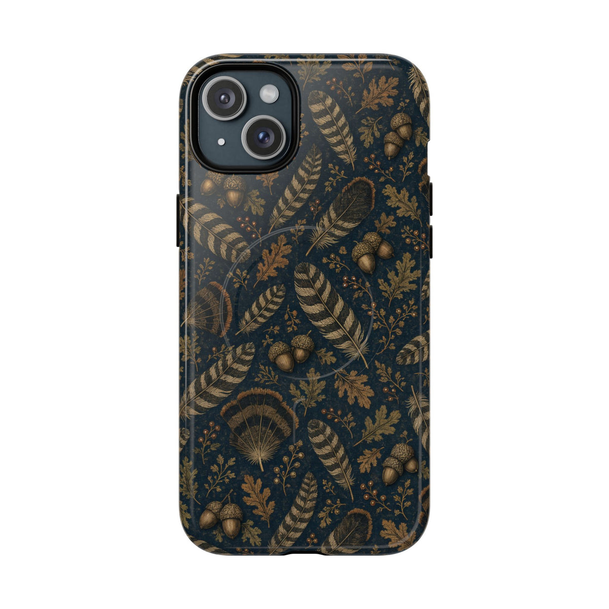 Navy Feathers Magnetic Case